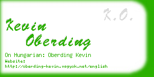 kevin oberding business card